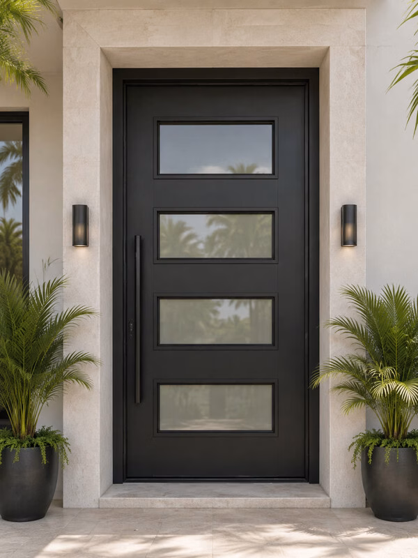 detail-modern-black-door Storm Shutters