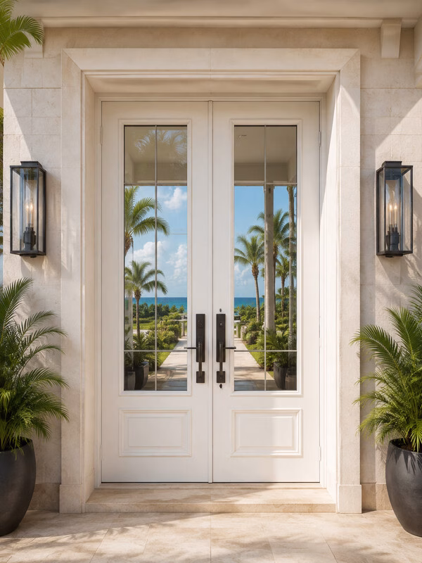 detail-white-double-doors Impact Doors